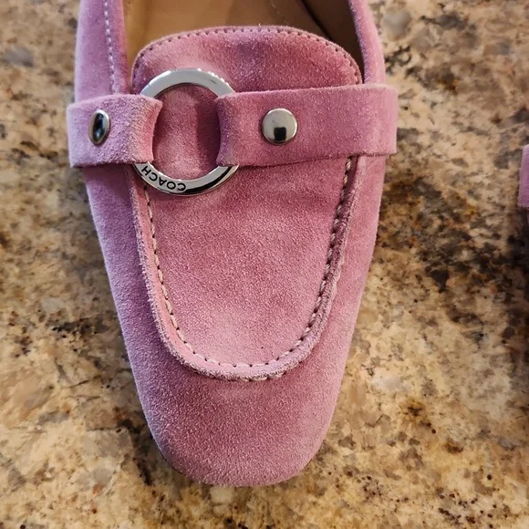 Coach Pink Suede Mule Sandals. Buckle - Picture 5 of 16